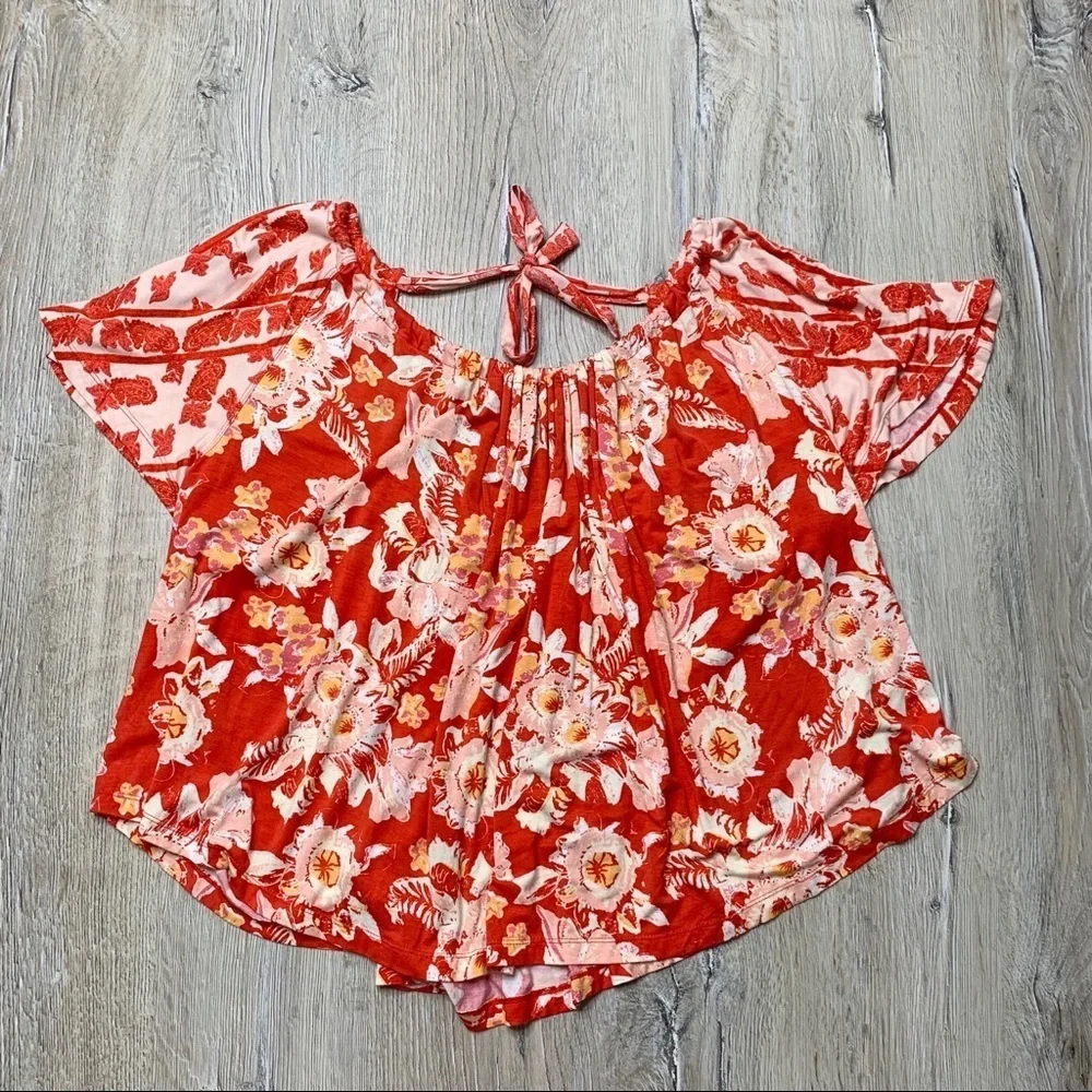 Free People Floral Blouse Sz Small